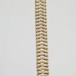 High End Jewelry!!  Unique ! Unisex  14k Solid Gold Wide Bracelet 7 1/2" Italy